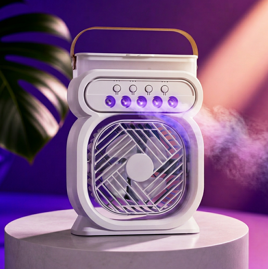 Mini Portable Air Cooler - Evaporative Cooler Fan with RGB Lights