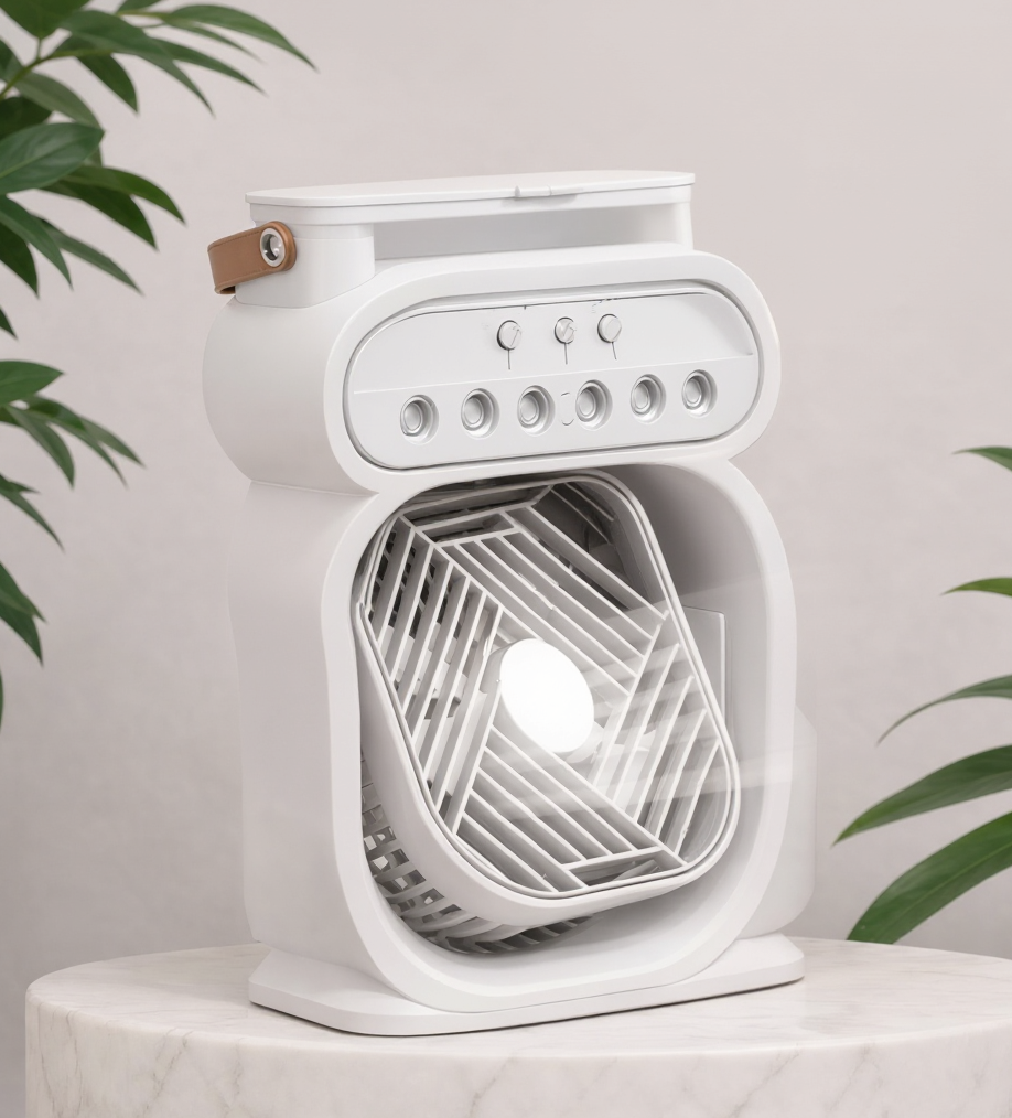 Mini Portable Air Cooler - Evaporative Cooler Fan with RGB Lights
