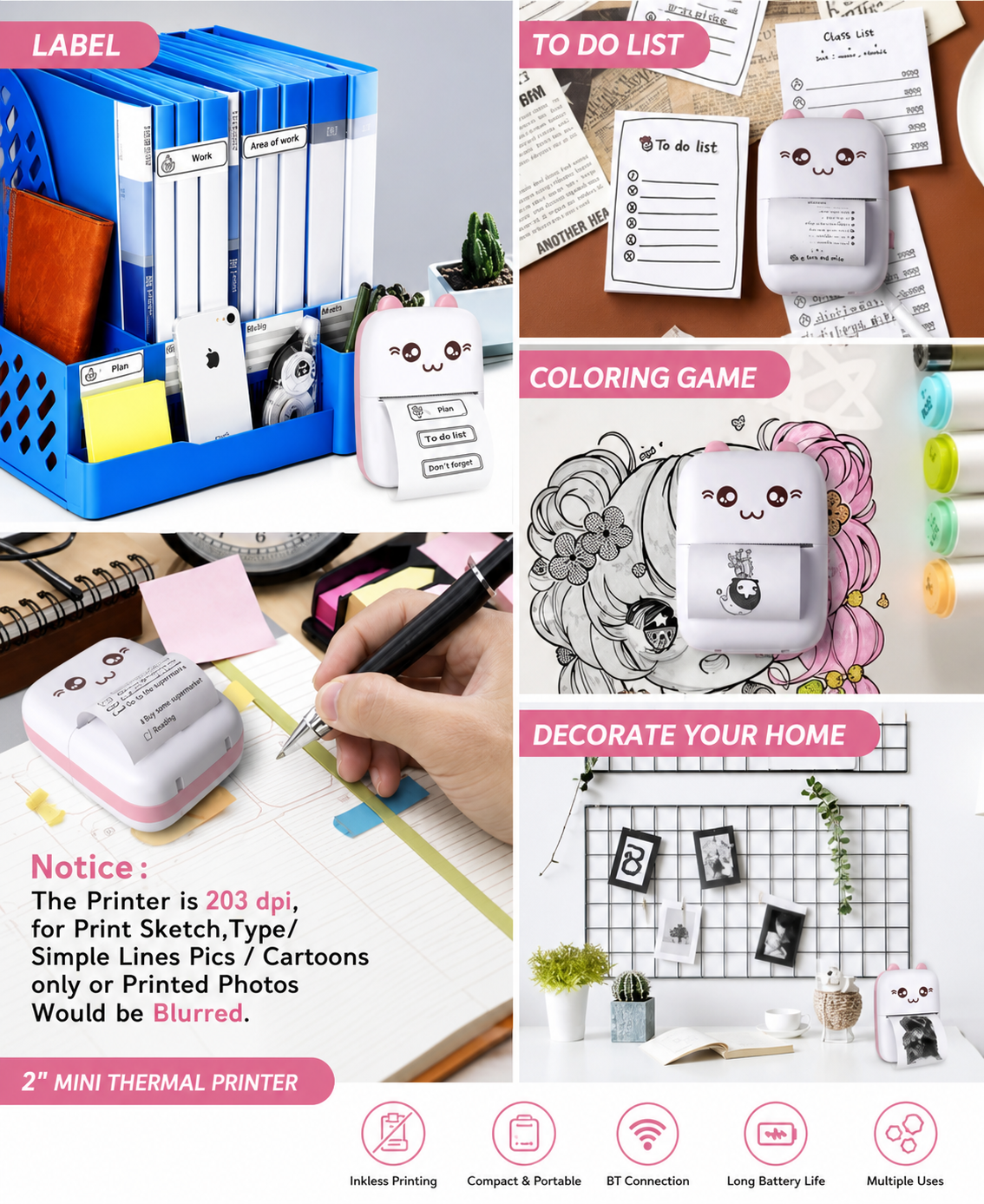 Mini Printer: Inkless Pocket Thermal Printer